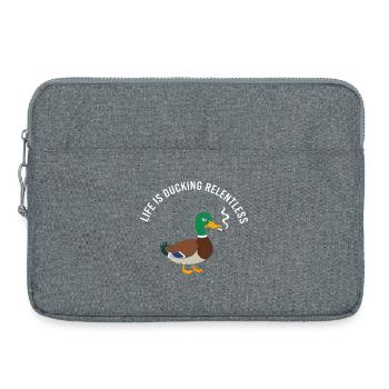Relentless Duck Smoking Satire - Laptop bag 15" - heather grey - Front
