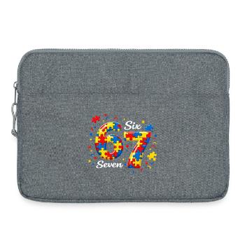 Puzzle rétro sur l’autisme de 67 ans Anniversaire Desi - Sacoche pour ordinateur portable 15 pouces - gris chiné - Devant