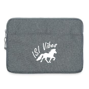 Beautiful Icelandic horse in tölt – ISI Vibes - Laptop bag 15" - heather grey - Front