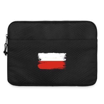 Pinselstrich-Polnische Flagge - Laptoptasche 15" - Schwarz - Vorne