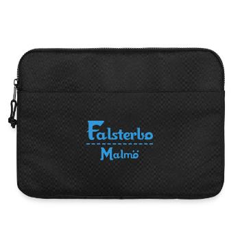 Centrum Malmö – Blue Text Design - Laptoptasche 15" - Schwarz - Vorne