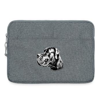Dogge Hund Hundekopf Bulldogge Hunderasse - Laptoptasche 15" - Grau meliert - Vorne