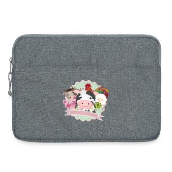 happy farm animals together in the countryside - Laptop bag 15" - heather grey - Front