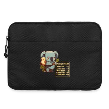 Schadenverursachender süsser Koala mit Vogel zeigt - Laptoptasche 15" - Schwarz - Vorne