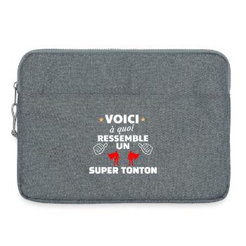Super héros à thème de super tonton - Sacoche pour ordinateur portable 15 pouces - gris chiné - Devant
