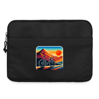 Scène de vélo de gravier au coucher du soleil - Sacoche pour ordinateur portable 15 pouces - noir - Devant