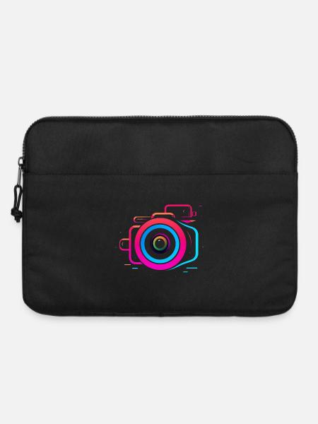 Kamera Synthwave Stil - Laptoptasche 15" - Schwarz