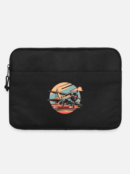 Propellerflugzeug Porträt - Laptoptasche 15" - Schwarz