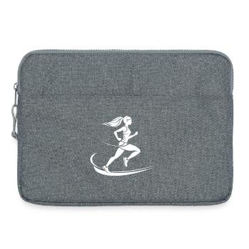 Läuferin Zeichnung - Laptoptasche 15" - Grau meliert - Vorne