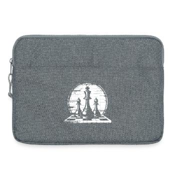 Graphiques de pièces d’échecs - Sacoche pour ordinateur portable 15 pouces - gris chiné - Devant