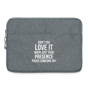 Don't you love it presence funny shirt - Laptoptasche 15" - Grau meliert - Vorne