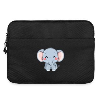 Cute Happy Elephant - Adorable Cartoon - Laptop bag 15" - black - Front
