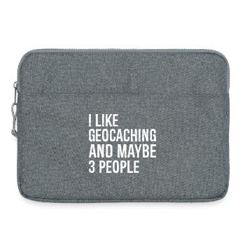 Ich mag Geocaching und vielleicht 3 Leute - Laptoptasche 15" - Grau meliert - Vorne