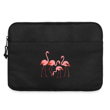 Vivid Flamingo Meadow Illustration - Laptop bag 15" - black - Front
