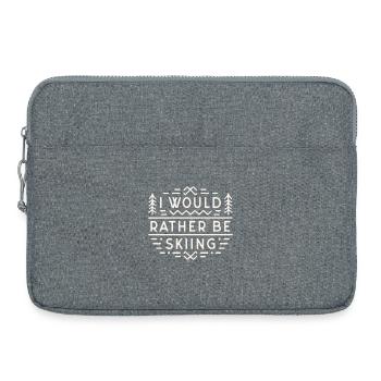 Ski ski citations drôles sarcastique introverti skieur - Sacoche pour ordinateur portable 15 pouces - gris chiné - Devant