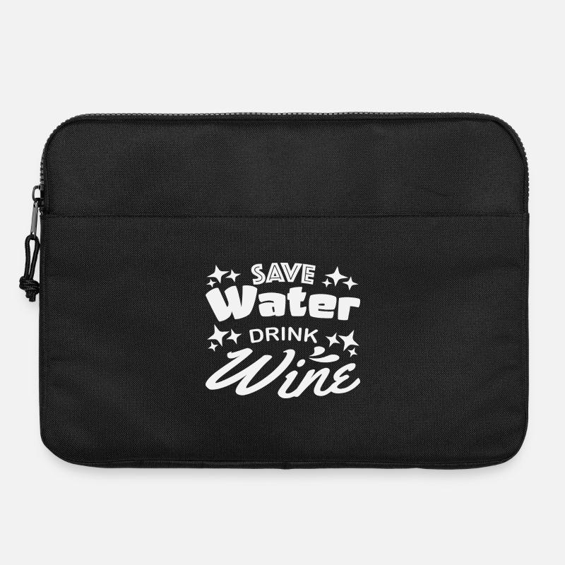 Save water drink wine - Laptoptasche 15" - Schwarz
