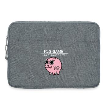 Pig Game Don't Look at the Pig Funny - Laptop bag 15" - heather grey - Front