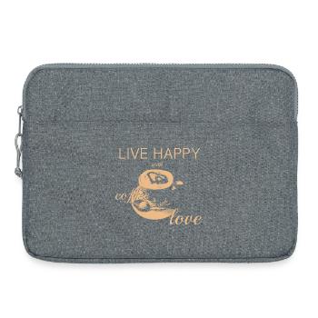 VIVEZ HEUREUX - Sacoche pour ordinateur portable 15 pouces - gris chiné - Devant