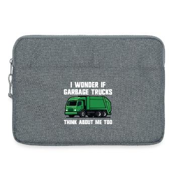Je me demande si les camions à ordures pensent à moi - Sacoche pour ordinateur portable 15 pouces - gris chiné - Devant