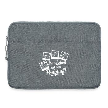 Ma vie à la ferme de poneys – Chemise de cheval drôle - Sacoche pour ordinateur portable 15 pouces - gris chiné - Devant