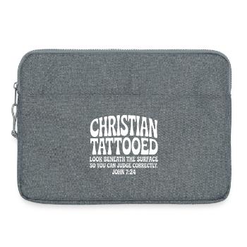 Un look tatoué chrétien sous la surface - Sacoche pour ordinateur portable 15 pouces - gris chiné - Devant