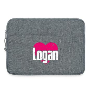 J’aime Logan Pink Heart J’aime Logan - Sacoche pour ordinateur portable 15 pouces - gris chiné - Devant