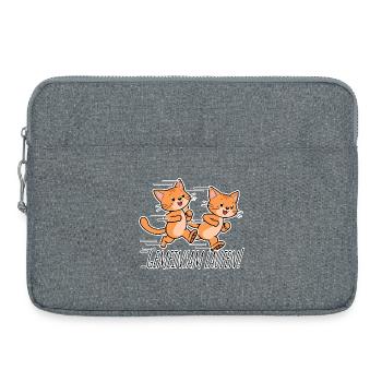 Run together! Cute Cats Running Team! - Laptop bag 15" - heather grey - Front
