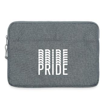 Pride-Typografie in Farbclustern - Laptoptasche 15" - Grau meliert - Vorne
