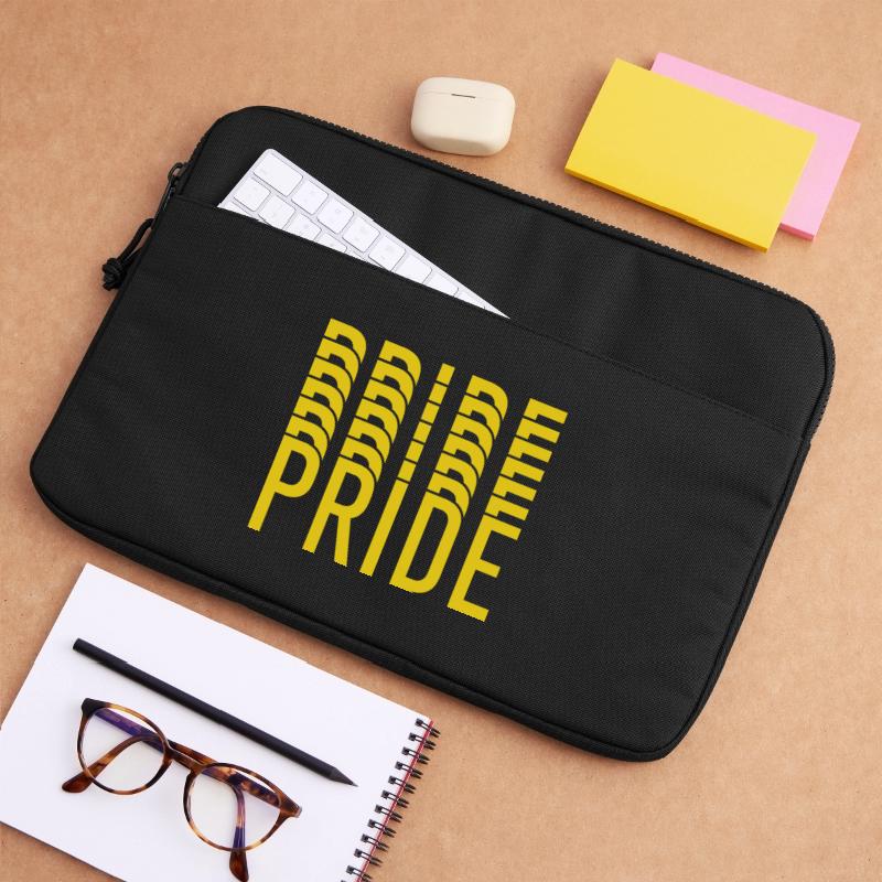 Pride Yellow Text Pattern Laptop bag 15"