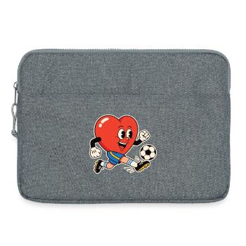 Heart Kicker Football Heart - Laptop bag 15" - heather grey - Front