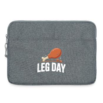 Leg Day Chicken Bone Motif - Laptop bag 15" - heather grey - Front