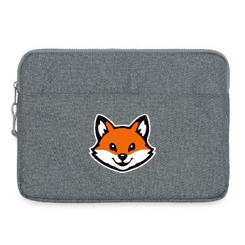 Fuchs Gesicht Sticker Cartoon - Laptoptasche 15" - Grau meliert - Vorne