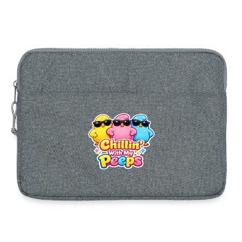 Chillin with my Peeps Happy Easter Easter Chick - Laptop bag 15" - heather grey - Front