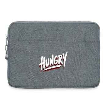 Hungry Brush Schrift – Streetwear Stil - Laptoptasche 15" - Grau meliert - Vorne