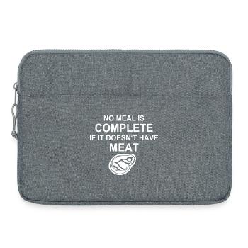 Amateur de viande, Grill, BBQ, Burger, Steak, Chef - Sacoche pour ordinateur portable 15 pouces - gris chiné - Devant