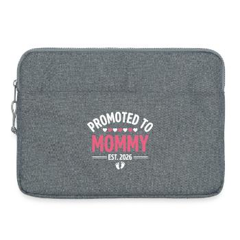 Promue maman 2026 Design de grossesse - Sacoche pour ordinateur portable 15 pouces - gris chiné - Devant