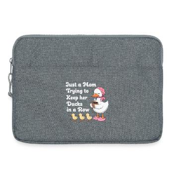 Maman essaie de garder ses canards en ligne - Sacoche pour ordinateur portable 15 pouces - gris chiné - Devant