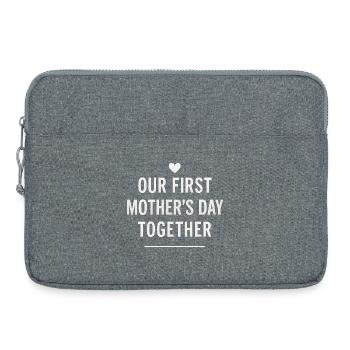 Première famille pour la fête des mères : Famille pour un cadeau de bébé maman - Sacoche pour ordinateur portable 15 pouces - gris chiné - Devant