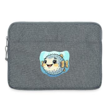 Délice sous-marin du poisson-globe Kawaii - Sacoche pour ordinateur portable 15 pouces - gris chiné - Devant