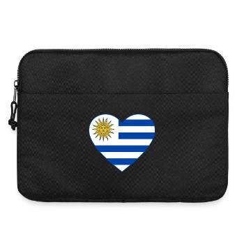 Uruguay_Flagge_Herz - Laptoptasche 15" - Schwarz - Vorne