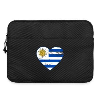Uruguay_Flagge_Herz_used - Laptoptasche 15" - Schwarz - Vorne