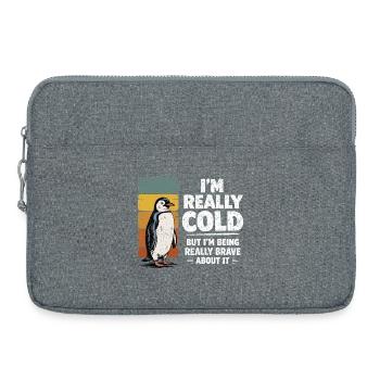 Humour Manchot Vintage I'm Really Cold Brave - Sacoche pour ordinateur portable 15 pouces - gris chiné - Devant