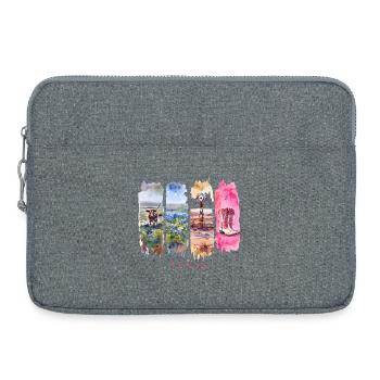 Voyage au Texas – Longhorn & Cowboy Spirit - Sacoche pour ordinateur portable 15 pouces - gris chiné - Devant