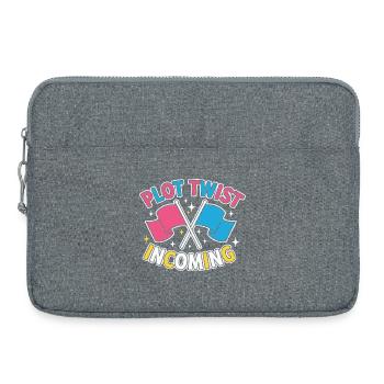 Geschlechter-Enthüllung Plot-Twist – Team Pink Team - Laptoptasche 15" - Grau meliert - Vorne