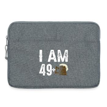 Ich bin 49 plus Geburtstag Bier T-Shirt - Laptoptasche 15" - Grau meliert - Vorne