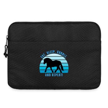 Kaltblut im Trab - Sonnenuntergang im Retro-Stil - Laptoptasche 15" - Schwarz - Vorne