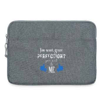 La perfection vient à côté de moi - Sacoche pour ordinateur portable 15 pouces - gris chiné - Devant