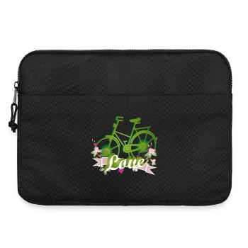 grünes Fahrrad mit ganz viel Liebe gestaltet - Laptoptasche 15" - Schwarz - Vorne
