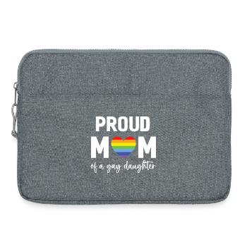 Mois de la fierté LGBT - Fière maman d’une fille gaie - Sacoche pour ordinateur portable 15 pouces - gris chiné - Devant