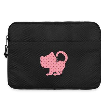 Katze rosa pink Dots Punkte Silhouette Fan - Laptoptasche 15" - Schwarz - Vorne